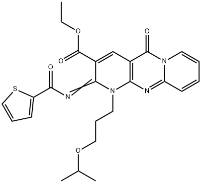 ethyl 1-(3-isopropoxypropyl)-5-oxo-2-[(2-thienylcarbonyl)imino]-1,5-dihydro-2H-dipyrido[1,2-a:2,3-d]pyrimidine-3-carboxylate Structure