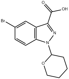 5-bromo-1-(tetrahydro-2H-pyran-2-yl)-1H-indazole-3-carboxylic acid 구조식 이미지
