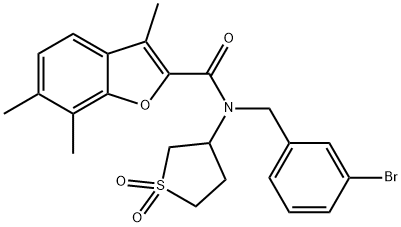N-(3-bromobenzyl)-N-(1,1-dioxidotetrahydro-3-thienyl)-3,6,7-trimethyl-1-benzofuran-2-carboxamide Structure