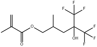 1,1,1-Trifluoro-2-(trifluoromethyl)-2-hydroxy-4-methyl-5-pentyl methacrylate
		
	 Structure