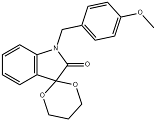 1'-(4-methoxybenzyl)-1',2'-dihydrospiro([1,3]dioxane-2,3'-indole)-2'-one 구조식 이미지