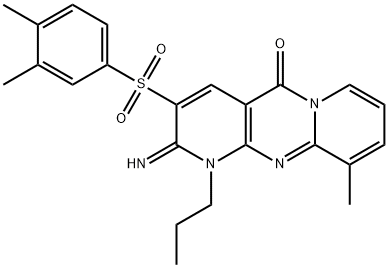 3-[(3,4-dimethylphenyl)sulfonyl]-2-imino-10-methyl-1-propyl-1,2-dihydro-5H-dipyrido[1,2-a:2,3-d]pyrimidin-5-one 구조식 이미지