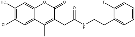 2-(6-chloro-7-hydroxy-4-methyl-2-oxo-2H-chromen-3-yl)-N-[2-(2-fluorophenyl)ethyl]acetamide 구조식 이미지