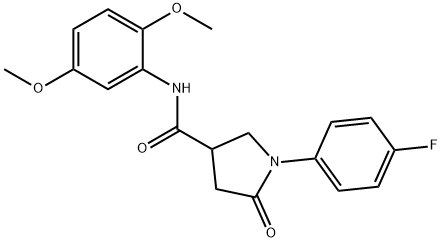 N-(2,5-dimethoxyphenyl)-1-(4-fluorophenyl)-5-oxopyrrolidine-3-carboxamide 구조식 이미지