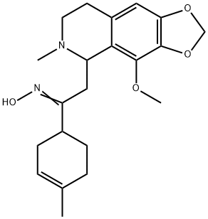 (Z)-2-(4-methoxy-6-methyl-5,6,7,8-tetrahydro-[1,3]dioxolo[4,5-g]isoquinolin-5-yl)-1-(4-methylcyclohex-3-en-1-yl)ethanone oxime Structure