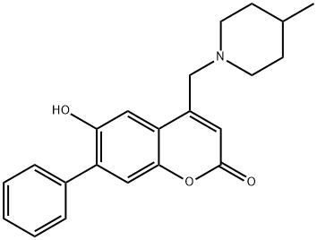 6-hydroxy-4-[(4-methylpiperidin-1-yl)methyl]-7-phenyl-2H-chromen-2-one Structure