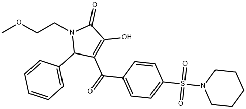 3-hydroxy-1-(2-methoxyethyl)-5-phenyl-4-{[4-(piperidin-1-ylsulfonyl)phenyl]carbonyl}-1,5-dihydro-2H-pyrrol-2-one Structure