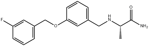 (S)-2-((3-((3-fluorobenzyl)oxy)benzyl)amino)propanamide 구조식 이미지