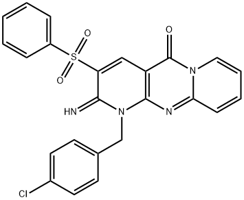 1-(4-chlorobenzyl)-2-imino-3-(phenylsulfonyl)-1,2-dihydro-5H-dipyrido[1,2-a:2',3'-d]pyrimidin-5-one Structure