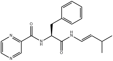 (S,E)-N-(1-((3-methylbut-1-en-1-yl)amino)-1-oxo-3-phenylpropan-2-yl) pyrazine-2-carboxamide Structure