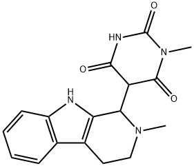 6-hydroxy-3-methyl-5-(2-methyl-2,3,4,9-tetrahydro-1H-pyrido[3,4-b]indol-1-yl)pyrimidine-2,4(1H,3H)-dione 구조식 이미지
