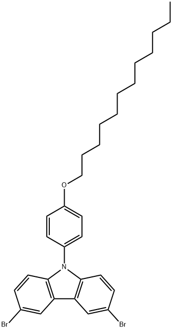 9H-카르바졸,3,6-디브로모-9-[4-(도데실옥시)페닐]- 구조식 이미지