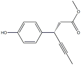 (3S)-3-(4-Hydroxy-phenyl)-hex-4-ynoic acid methyl ester Structure