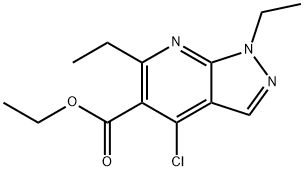 ethyl 4-chloro-1,6-diethyl-1H-pyrazolo[3,4-b]pyridine-5-carboxylate 구조식 이미지
