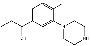 1-(4-fluoro-3-(piperazin-1-yl)phenyl)propan-1-ol Structure