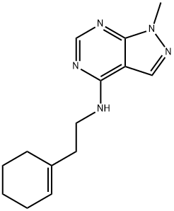 N-[2-(cyclohex-1-en-1-yl)ethyl]-1-methyl-1H-pyrazolo[3,4-d]pyrimidin-4-amine 구조식 이미지