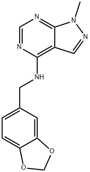 N-(1,3-benzodioxol-5-ylmethyl)-1-methyl-1H-pyrazolo[3,4-d]pyrimidin-4-amine 구조식 이미지