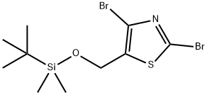 2,4-Dibromo-5-(((tert-butyldimethylsilyl)oxy)methyl)thiazole 구조식 이미지