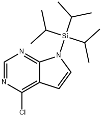 4-chloro-7-[tris(1-methylethyl)silyl]-7H-Pyrrolo[2,3-d]pyrimidine 구조식 이미지