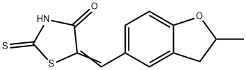 5-[(2-methyl-2,3-dihydro-1-benzofuran-5-yl)methylene]-2-thioxo-1,3-thiazolidin-4-one Structure