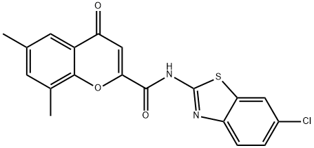 N-(6-chloro-1,3-benzothiazol-2-yl)-6,8-dimethyl-4-oxo-4H-chromene-2-carboxamide Structure