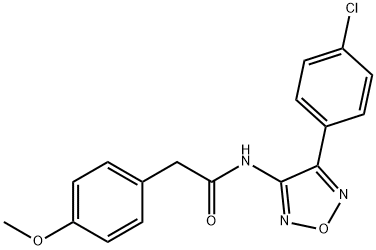 N-[4-(4-chlorophenyl)-1,2,5-oxadiazol-3-yl]-2-(4-methoxyphenyl)acetamide 구조식 이미지