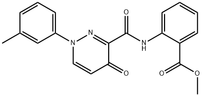 methyl 2-({[1-(3-methylphenyl)-4-oxo-1,4-dihydro-3-pyridazinyl]carbonyl}amino)benzoate Structure