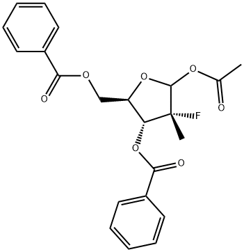 (2R,3R,4R,5R)-5-Acetoxy-2-(benzoyloxymethyl)-4-fluoro-4-methyltetrahydrofuran-3-yl benzoate Structure