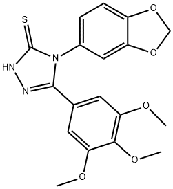 4-(1,3-benzodioxol-5-yl)-5-(3,4,5-trimethoxyphenyl)-4H-1,2,4-triazole-3-thiol 구조식 이미지