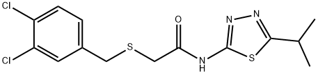 2-[(3,4-dichlorobenzyl)sulfanyl]-N-[5-(propan-2-yl)-1,3,4-thiadiazol-2-yl]acetamide Structure