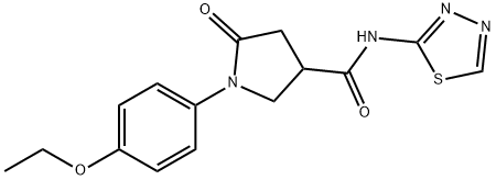 1-(4-ethoxyphenyl)-5-oxo-N-(1,3,4-thiadiazol-2-yl)pyrrolidine-3-carboxamide 구조식 이미지