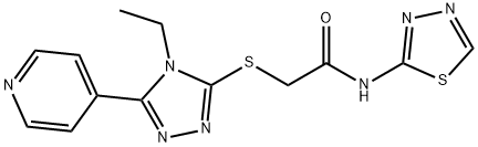 2-{[4-ethyl-5-(pyridin-4-yl)-4H-1,2,4-triazol-3-yl]sulfanyl}-N-(1,3,4-thiadiazol-2-yl)acetamide Structure