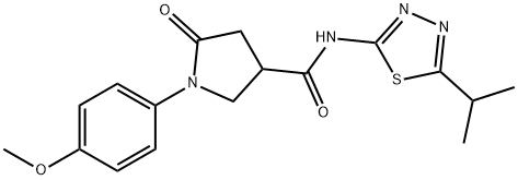 1-(4-methoxyphenyl)-5-oxo-N-[5-(propan-2-yl)-1,3,4-thiadiazol-2-yl]pyrrolidine-3-carboxamide Structure