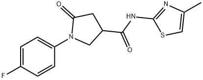 1-(4-fluorophenyl)-N-(4-methyl-1,3-thiazol-2-yl)-5-oxopyrrolidine-3-carboxamide 구조식 이미지