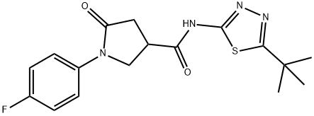 N-(5-tert-butyl-1,3,4-thiadiazol-2-yl)-1-(4-fluorophenyl)-5-oxopyrrolidine-3-carboxamide Structure