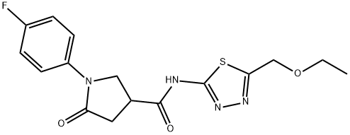 N-[5-(ethoxymethyl)-1,3,4-thiadiazol-2-yl]-1-(4-fluorophenyl)-5-oxopyrrolidine-3-carboxamide Structure