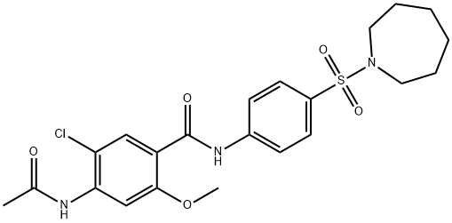 4-(acetylamino)-N-[4-(azepan-1-ylsulfonyl)phenyl]-5-chloro-2-methoxybenzamide Structure