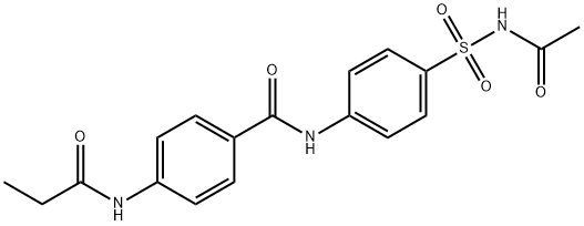 N-[4-(acetylsulfamoyl)phenyl]-4-(propanoylamino)benzamide 구조식 이미지