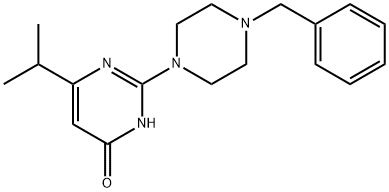 2-(4-benzyl-1-piperazinyl)-6-isopropyl-4(3H)-pyrimidinone Structure