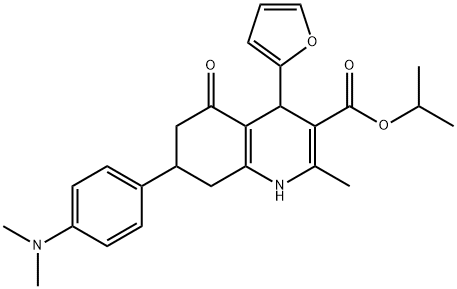 isopropyl 7-(4-(dimethylamino)phenyl)-4-(furan-2-yl)-2-methyl-5-oxo-1,4,5,6,7,8-hexahydroquinoline-3-carboxylate Structure