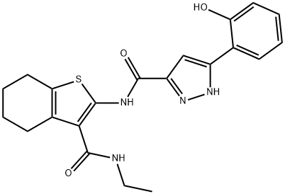 N-[3-(ethylcarbamoyl)-4,5,6,7-tetrahydro-1-benzothiophen-2-yl]-5-(2-hydroxyphenyl)-1H-pyrazole-3-carboxamide Structure