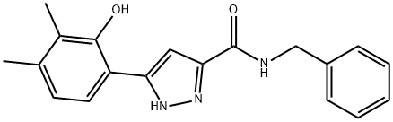 N-benzyl-3-(2-hydroxy-3,4-dimethylphenyl)-1H-pyrazole-5-carboxamide Structure
