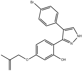 2-[4-(4-bromophenyl)-1H-pyrazol-3-yl]-5-[(2-methylprop-2-en-1-yl)oxy]phenol Structure