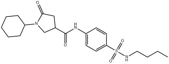 N-[4-(butylsulfamoyl)phenyl]-1-cyclohexyl-5-oxopyrrolidine-3-carboxamide Structure