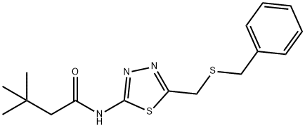 N-{5-[(benzylsulfanyl)methyl]-1,3,4-thiadiazol-2-yl}-3,3-dimethylbutanamide Structure