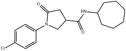 1-(4-chlorophenyl)-N-cycloheptyl-5-oxopyrrolidine-3-carboxamide 구조식 이미지