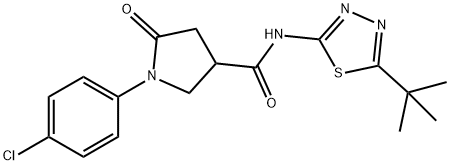 N-(5-tert-butyl-1,3,4-thiadiazol-2-yl)-1-(4-chlorophenyl)-5-oxopyrrolidine-3-carboxamide Structure