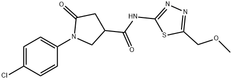 1-(4-chlorophenyl)-N-[5-(methoxymethyl)-1,3,4-thiadiazol-2-yl]-5-oxopyrrolidine-3-carboxamide 구조식 이미지