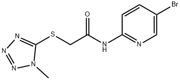 N-(5-bromo-2-pyridinyl)-2-[(1-methyl-1H-tetraazol-5-yl)sulfanyl]acetamide 구조식 이미지