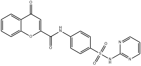 4-oxo-N-{4-[(2-pyrimidinylamino)sulfonyl]phenyl}-4H-chromene-2-carboxamide 구조식 이미지